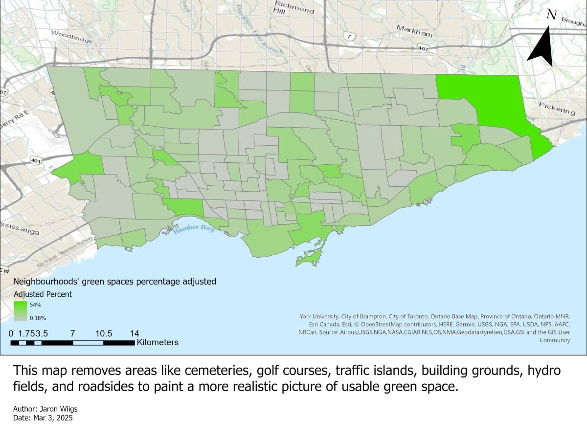 Visualization of Green Spaces distribution in&nbsp;Toronto
